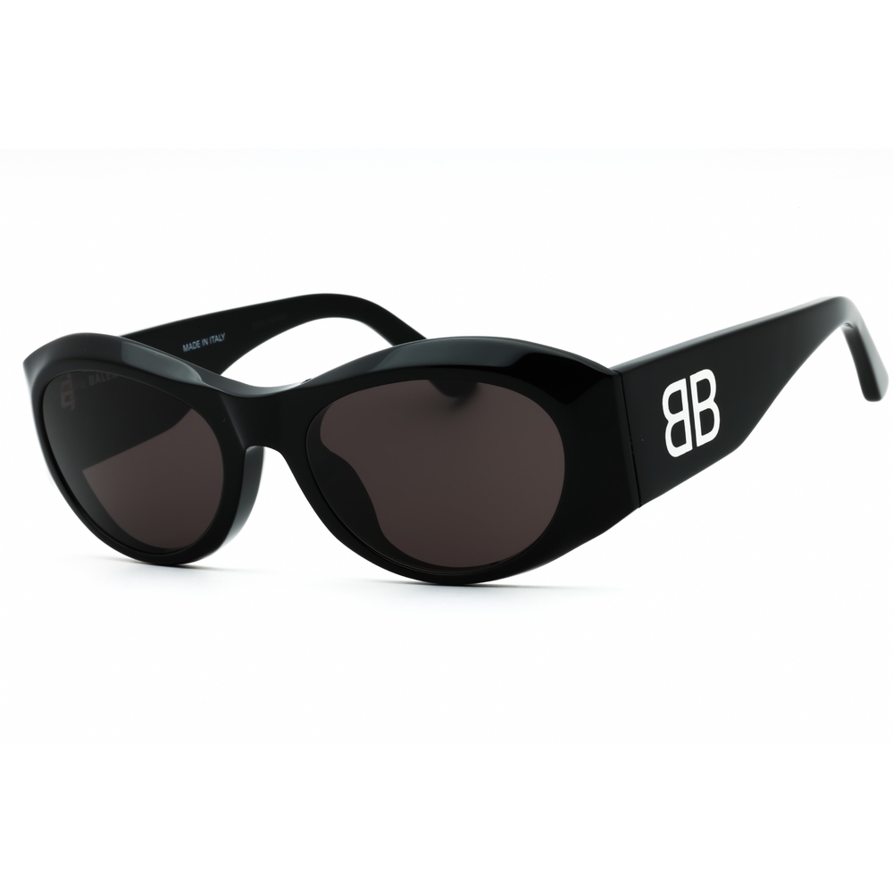 NWT Balenciaga BB0396SK Black Oval 55mm Sunglasses - Picture 1 of 5
